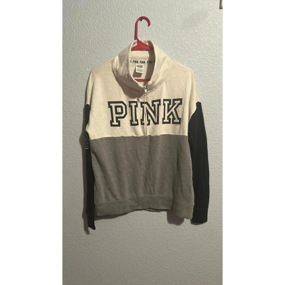 Grey and WhIt Pink Victoria Secret Sweater